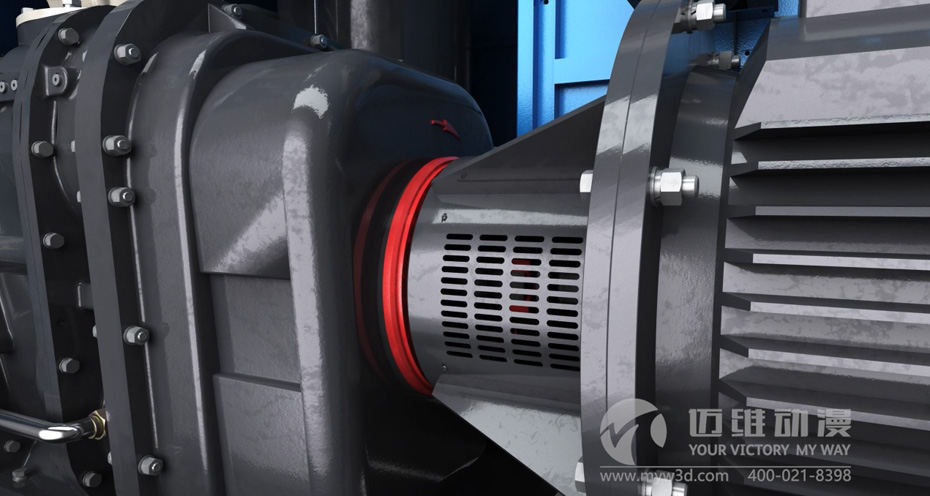 双螺杆压缩机三维动画 双螺杆压缩机三维动画