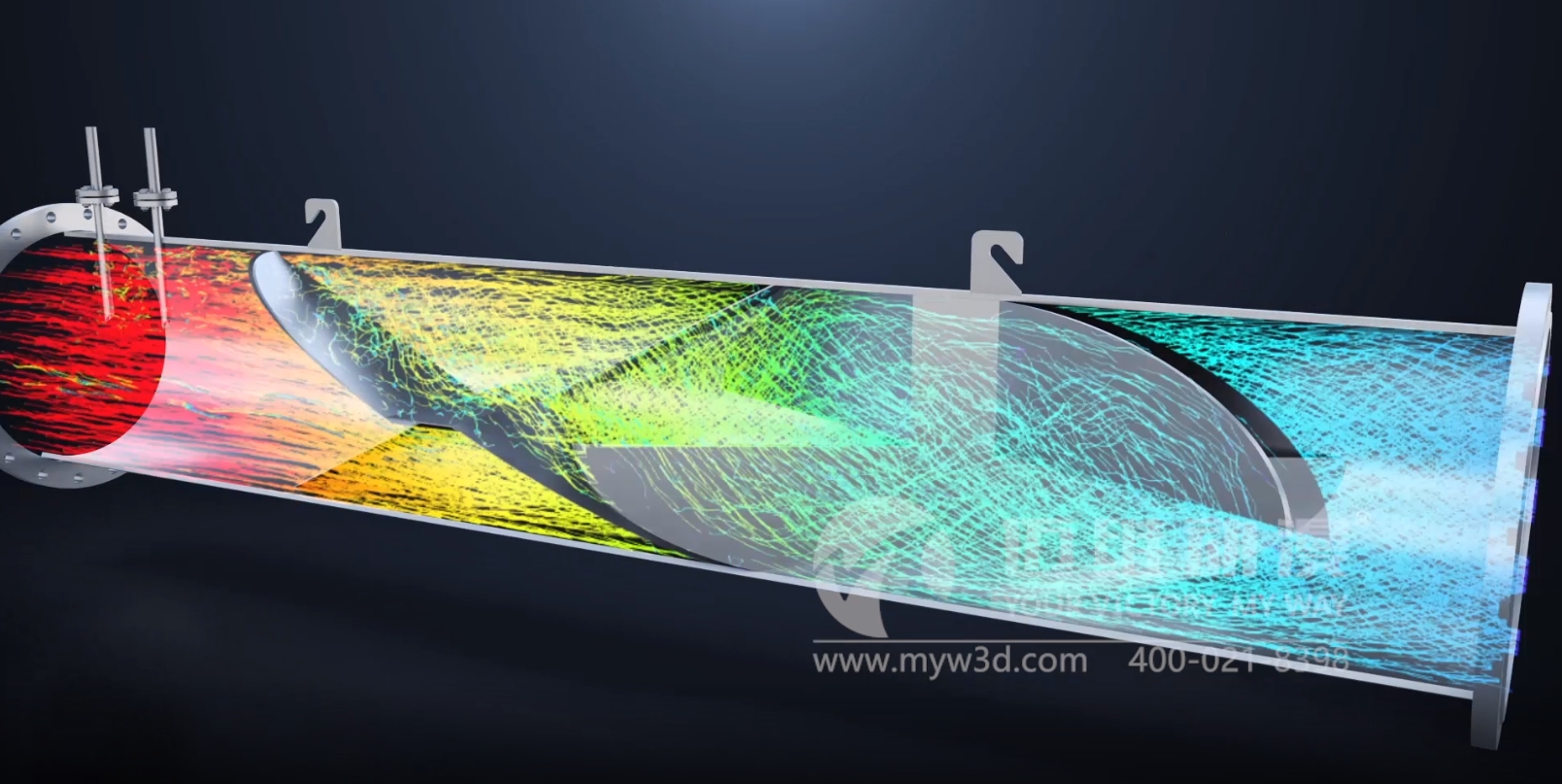 管道混合器产品演示三维动画(图1) 管道混合器产品演示三维动画(图1)