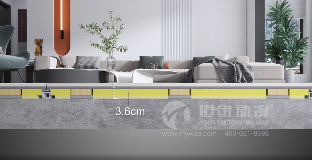 干法地暖系统展示三维动画(图1) 干法地暖系统展示三维动画(图1)