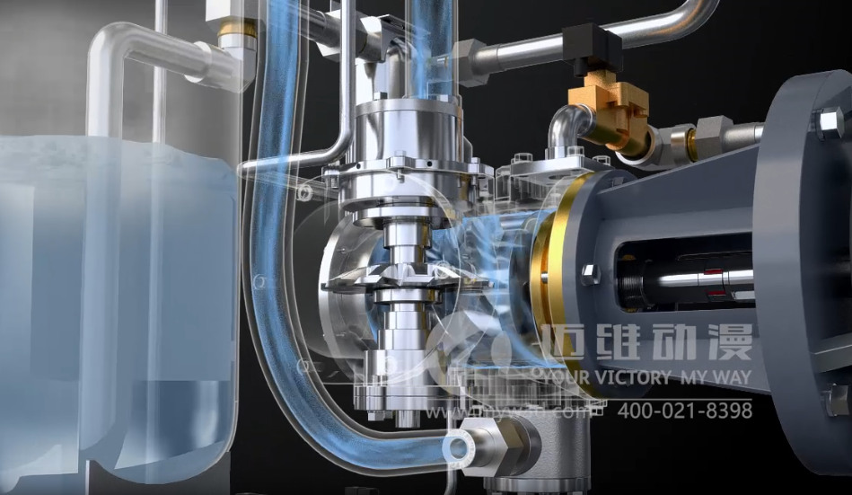 水润滑空压机三维动画展示(图1) 水润滑空压机三维动画展示(图1)