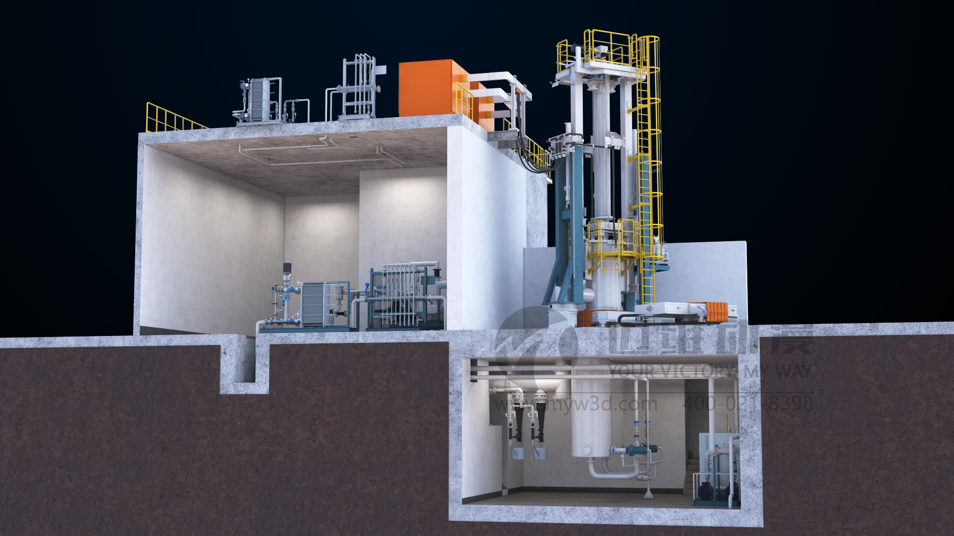 真空自耗-特钢冶炼工艺三维动画展示(图1) 真空自耗-特钢冶炼工艺三维动画展示(图1)