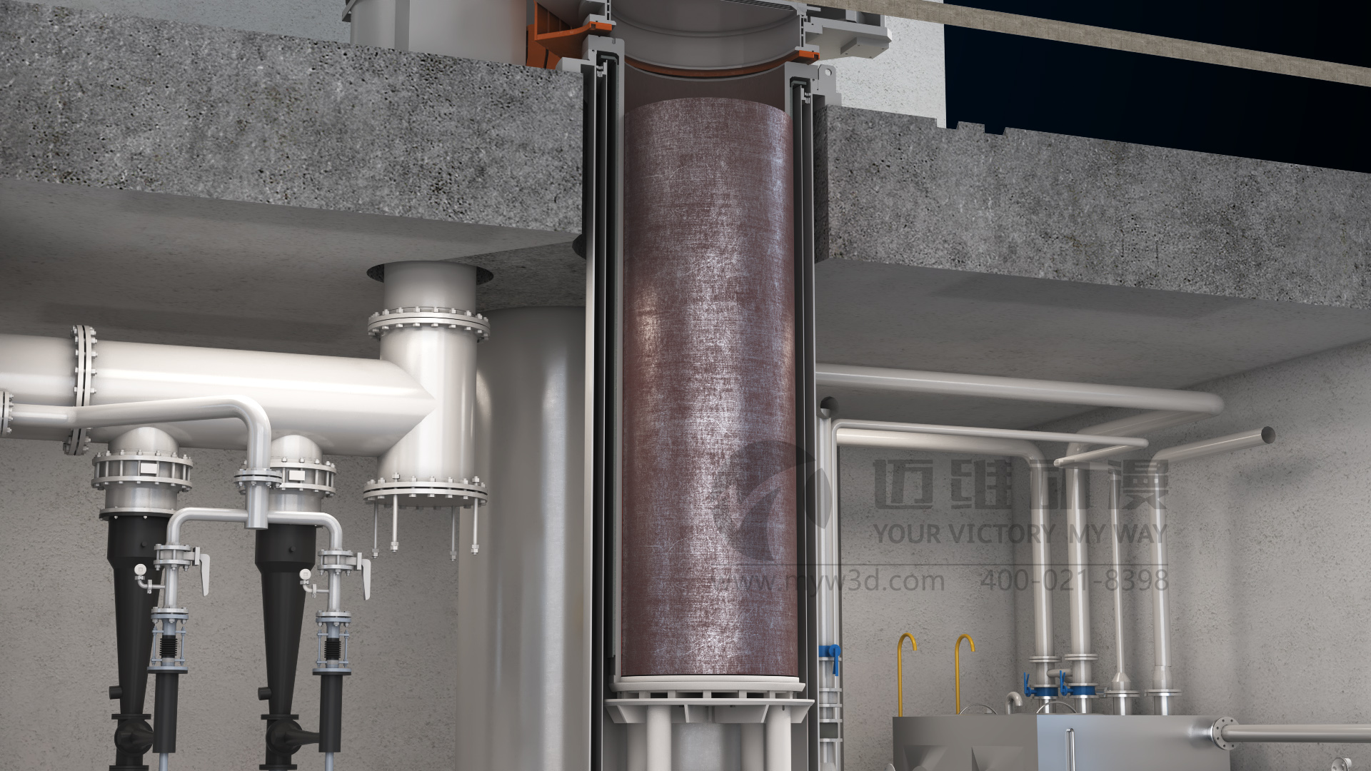 真空自耗-特钢冶炼工艺三维动画展示(图2) 真空自耗-特钢冶炼工艺三维动画展示(图2)