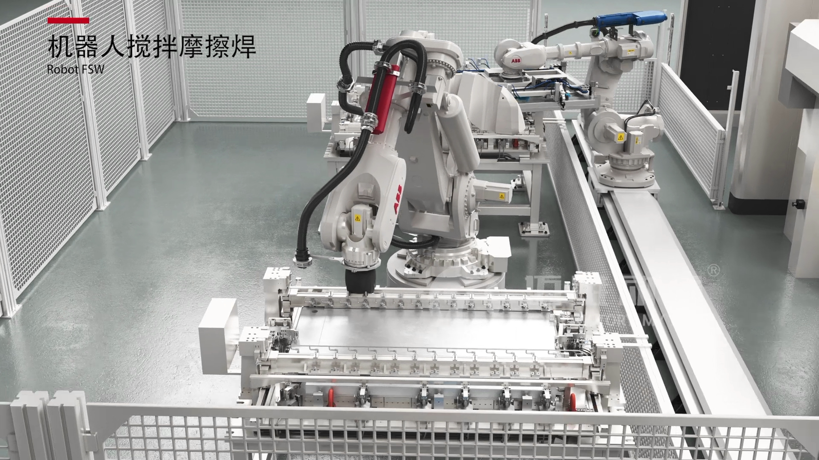 电池盒智能工艺线三维动画展示(图3) 电池盒智能工艺线三维动画展示(图3)